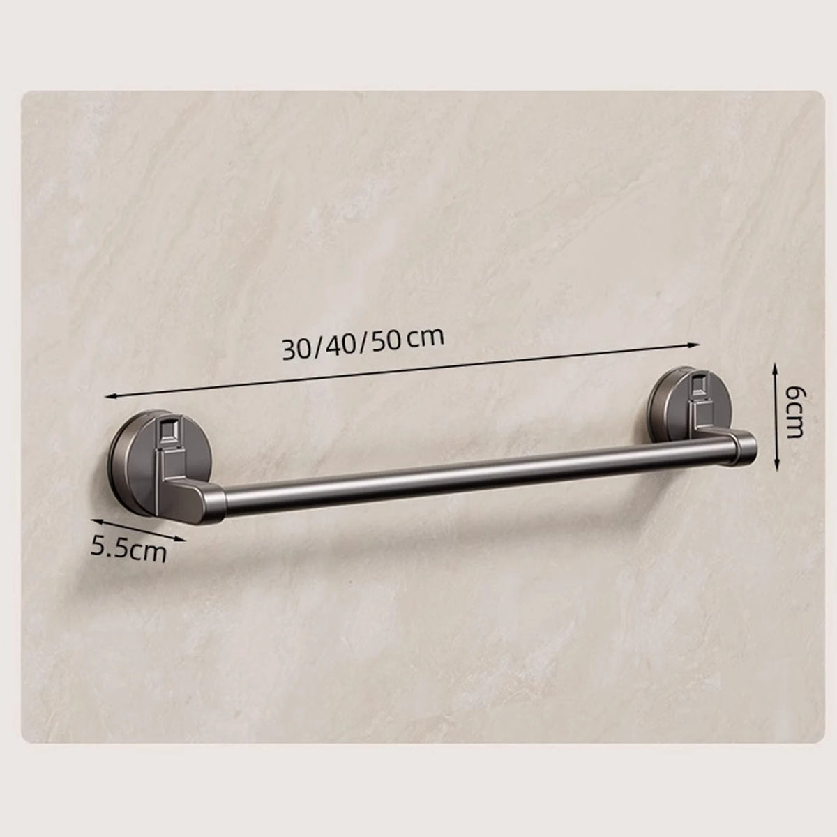 Porte-serviettes a ventouse double barre fixe sur un mur de salle de bain carrele