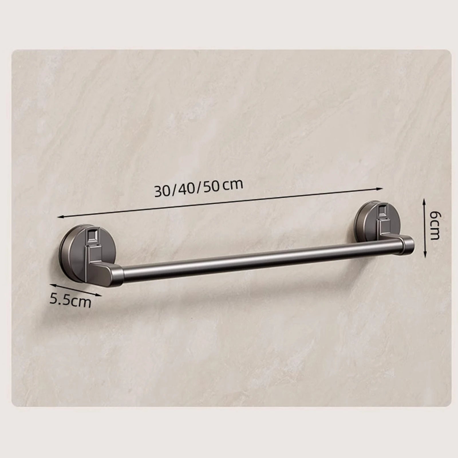 Porte-serviettes a ventouse double barre fixe sur un mur de salle de bain carrele