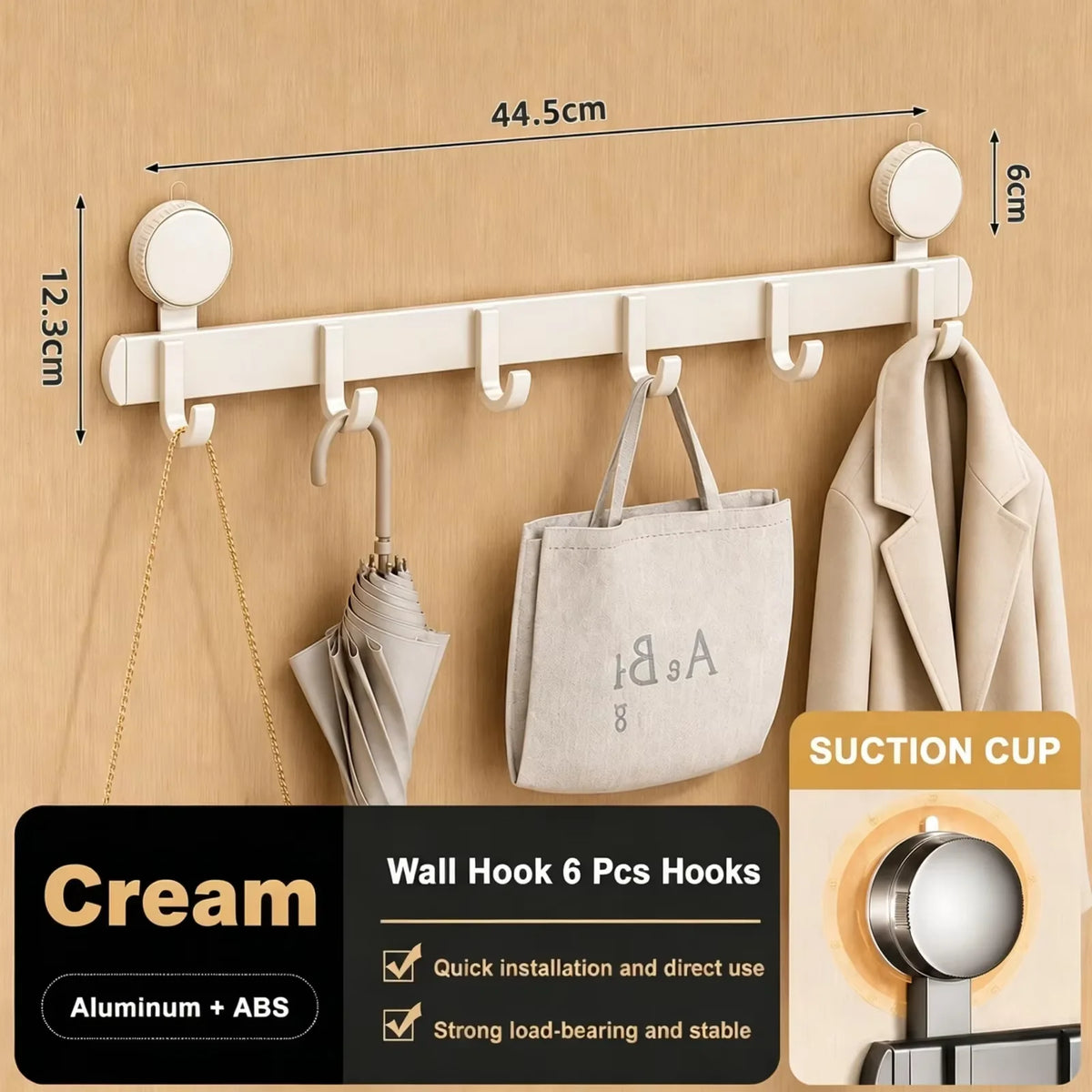 Crochets muraux a ventouse pour salle de bain, sans percage
