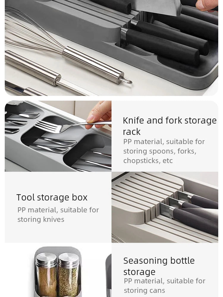 Organiseur a couverts et epices avec porte-couteau