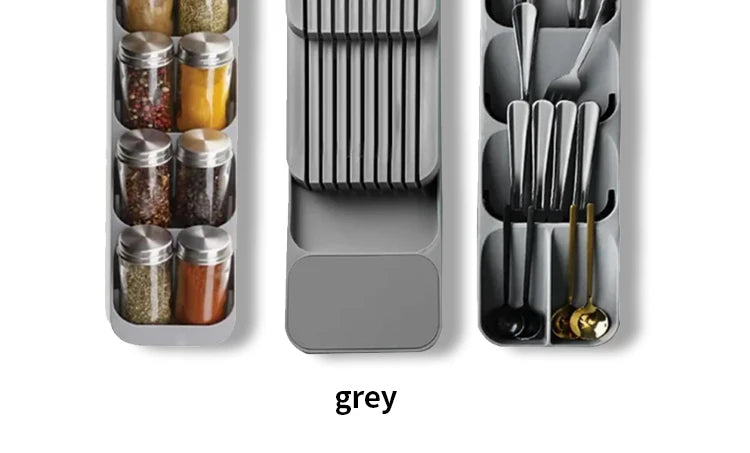 Organiseur a couverts et epices avec porte-couteau