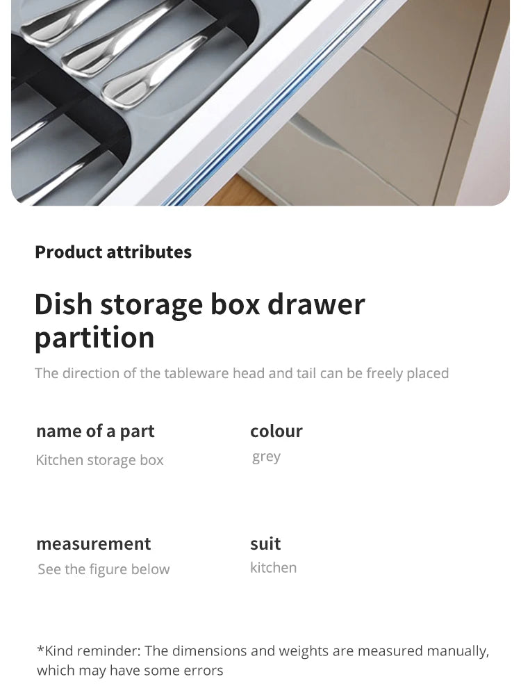 Organiseur de cuisine avec compartiments a couverts et fente porte-couteau sur un comptoir